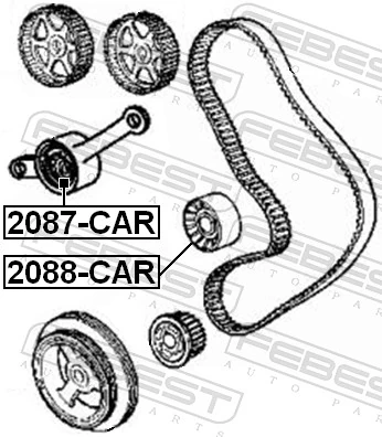 Deflection Pulley/Guide Pulley, timing belt 2088-CAR