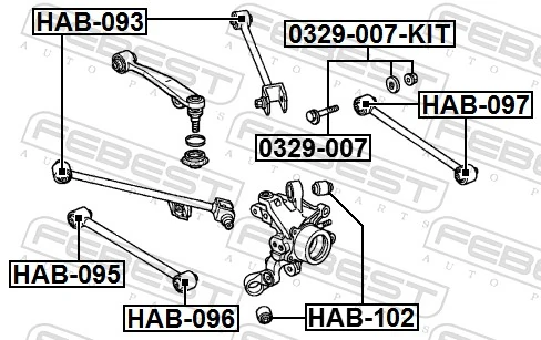 FEBEST 0329-007-KIT Camber Correction Screw Set