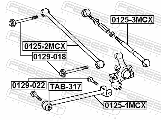 Control/Trailing Arm, wheel suspension 0125-1MCX
