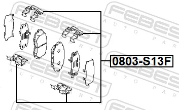 Accessory Kit, disc brake pad 0803-S13F