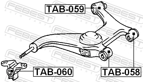 FEBEST TAB-058 Mounting, control/trailing arm