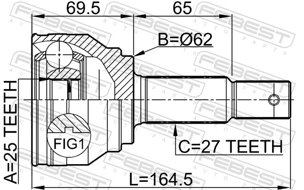 Joint Kit, drive shaft 2210-NSP27A48