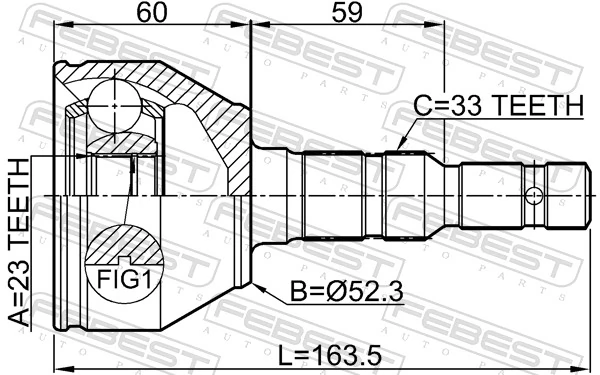 Joint Kit, drive shaft 1810-MERB