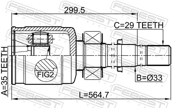 Joint Kit, drive shaft 0211-R52VQ35RH