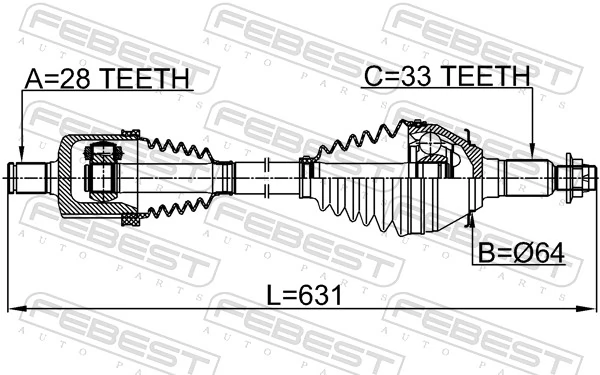 FEBEST 3214-ESCV Drive Shaft