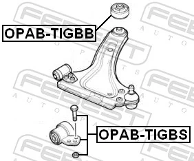 Mounting, control/trailing arm OPAB-TIGBS