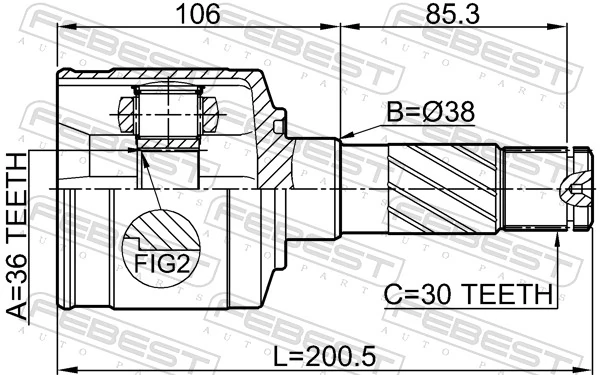 Joint Kit, drive shaft 0511-BT50RH