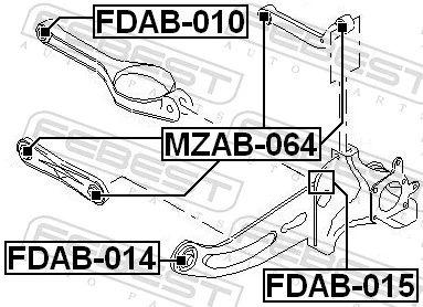 Mounting, control/trailing arm FDAB-010