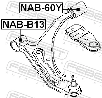 Mounting, control/trailing arm NAB-60Y