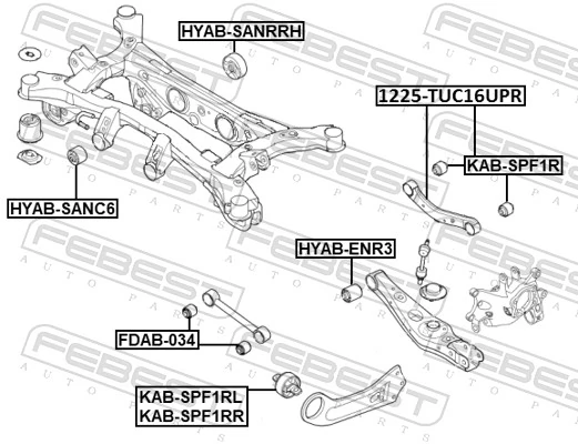 Control/Trailing Arm, wheel suspension 1225-TUC16UPR