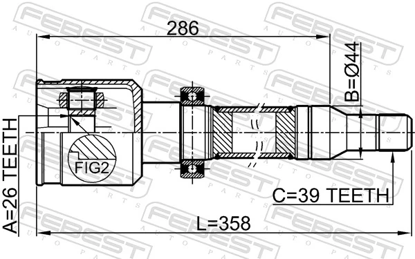 FEBEST 2711-S80RH Joint Kit, drive shaft