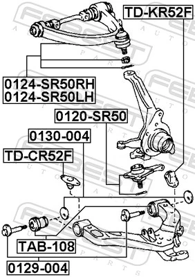 Control/Trailing Arm, wheel suspension 0124-SR50LH