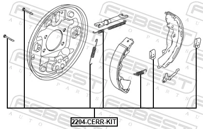 Accessory Kit, parking brake shoes 2204-CERR-KIT
