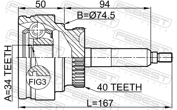 Joint Kit, drive shaft 1410-REXIIPTA40