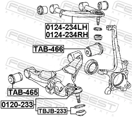 Control/Trailing Arm, wheel suspension 0124-234LH