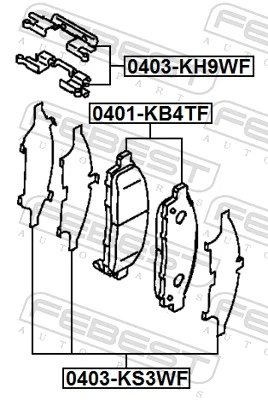 Anti-Squeal Foil, brake pad (back plate) 0403-KS3WF