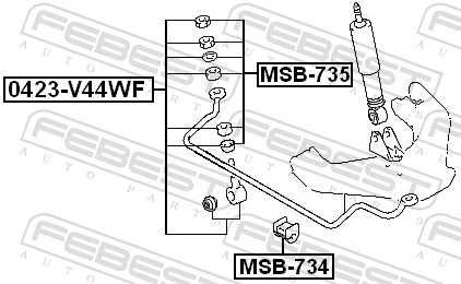 取り付け用キット、スタビライザーロッド/ストラット MSB-735