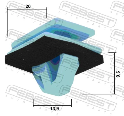FEBEST 88570-204 Clip, trim/protection strip