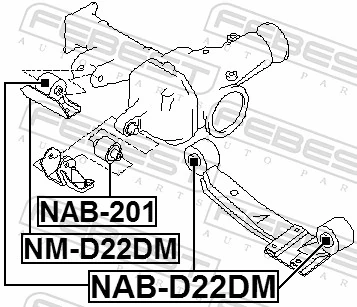 FEBEST NAB-D22DM Mounting, differential