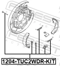 Accessory Kit, parking brake shoes 1204-TUC2WDR-KIT