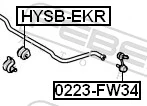 FEBEST HYSB-EKR Mounting, stabiliser bar