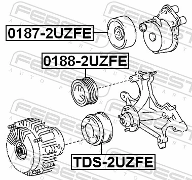 Deflection/Guide Pulley, V-ribbed belt 0188-2UZFE