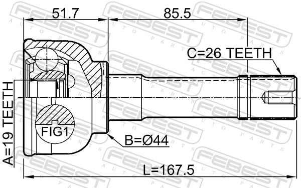 Joint Kit, drive shaft 0710-SN413