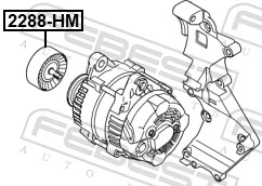 FEBEST 2288-HM Deflection/Guide Pulley, V-ribbed belt