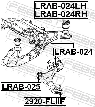 Mounting, control/trailing arm LRAB-024LH