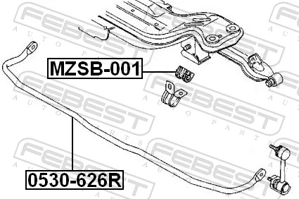 FEBEST MZSB-001 Mounting, stabiliser bar