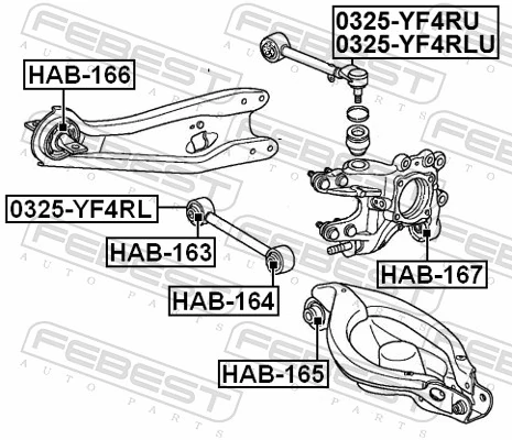 FEBEST 0325-YF4RU Control/Trailing Arm, wheel suspension