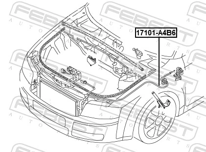 FEBEST 17101-A4B6 Bonnet Cable