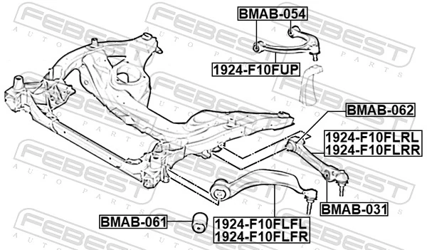Control/Trailing Arm, wheel suspension 1924-F10FLFR