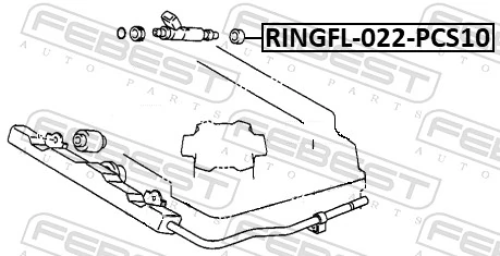 FEBEST RINGFL-022-PCS10 Seal Ring, injector