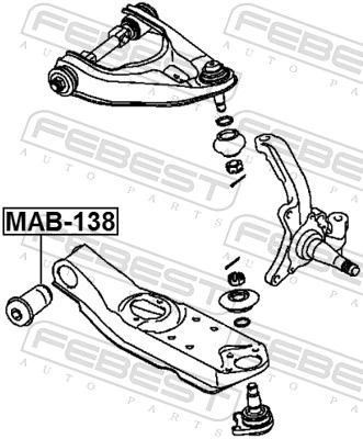 Mounting, control/trailing arm MAB-138