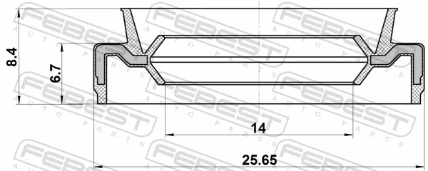 FEBEST 95EAY-15250708X Oil Seal, manual transmission