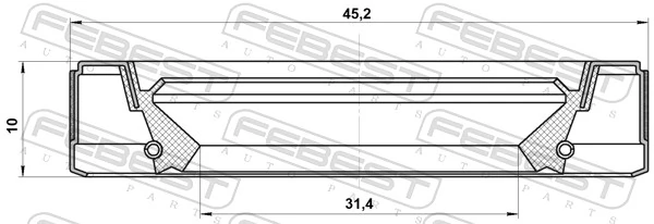 FEBEST 95GEY-33451010X Shaft Seal, transfer case