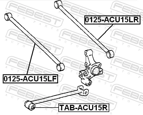 Mounting, control/trailing arm TAB-ACU15R