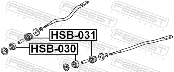 FEBEST HSB-030 Mounting, control/trailing arm