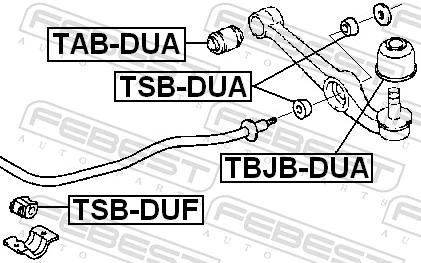 Mounting, control/trailing arm TSB-DUA
