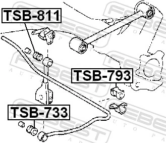 Mounting, axle strut TSB-811