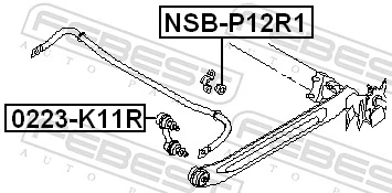 FEBEST NSB-P12R1 Mounting, stabiliser bar