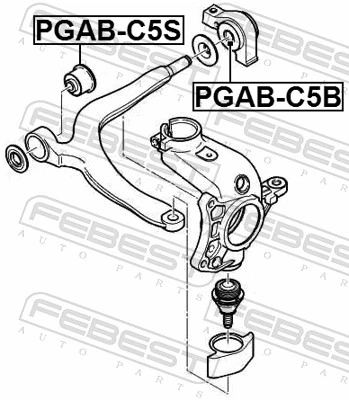 Mounting, control/trailing arm PGAB-C5S
