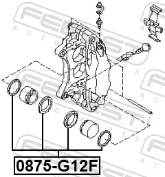 FEBEST 0875-G12F Repair Kit, brake caliper