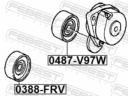 Deflection/Guide Pulley, V-ribbed belt 0388-FRV