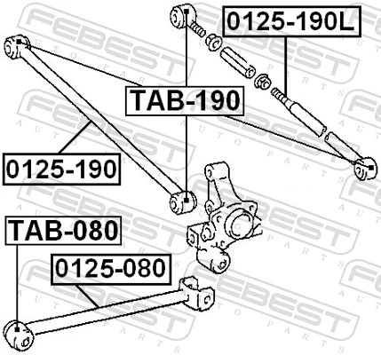 Mounting, control/trailing arm TAB-190