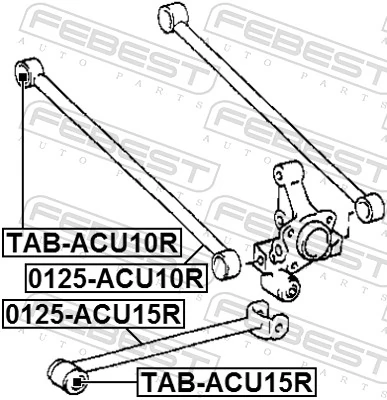 FEBEST TAB-ACU10R Mounting, control/trailing arm