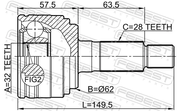 Joint Kit, drive shaft 0510-GHMT