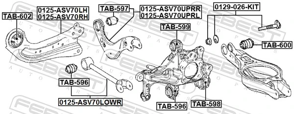 FEBEST TAB-596 Mounting, control/trailing arm