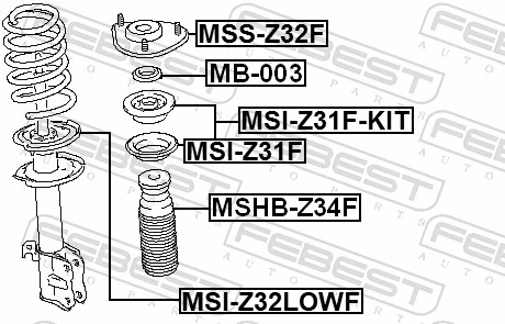 Suspension Strut Support Mount MSS-Z32F